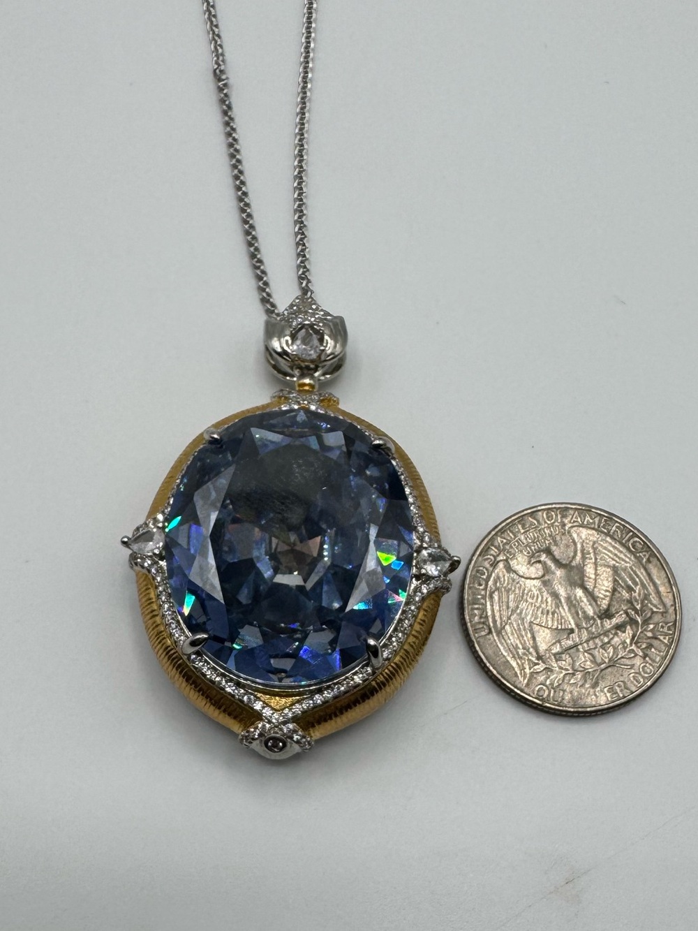 ‼️PRICE IS FIRM ‼️14k 60ct Blue Spinel Pendant - Picture 10 of 13